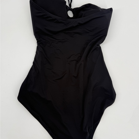 Kate Spade Black One Piece Halter Swimsuit Cutout Ring Large - Picture 4 of 5